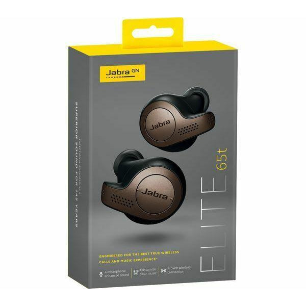 JABRA Elite 65t Wireless Bluetooth Earphones - Copper Black
