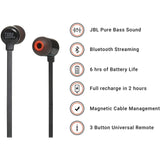 JBL T110 Wired In-Ear Headphones with JBL Pure Bass Sound and Microphone - Black