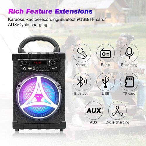 JYX Portable Karaoke Machine Bluetooth Speaker with Light