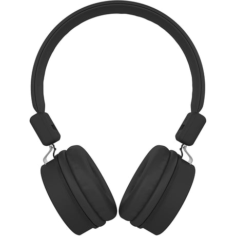 KitSound Brooklyn Lightweight Foldable Wired On-Ear Headphones, Black