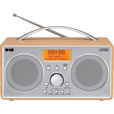Logik L55DAB15 Portable DAB+/FM Radio, Silver & Wood - Variants