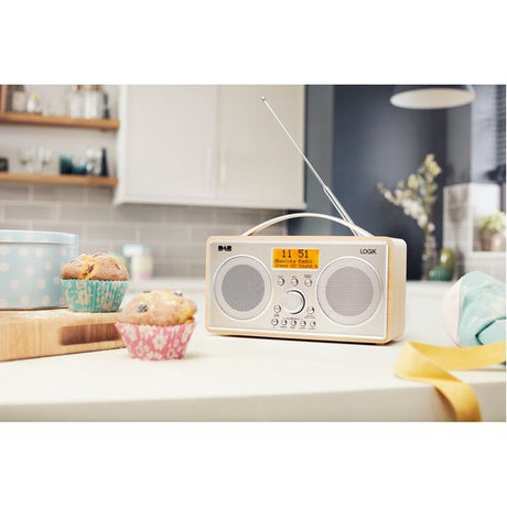 Logik L55DAB15 Portable DAB+/FM Radio, Silver & Wood - Variants