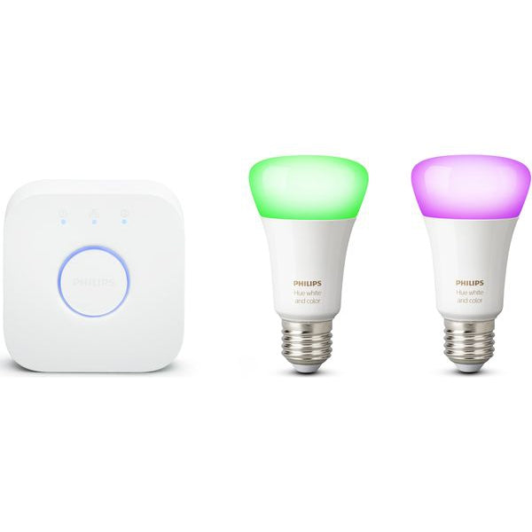 Philips Hue White & Colour Ambiance Smart Lighting Starter Kit with Bridge - E27