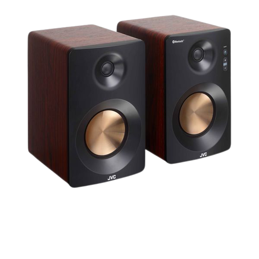 JVC XS-D629BM 2.0 Bluetooth Bookshelf Speakers - Walnut