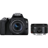 Canon EOS 250D DSLR Camera with EF-S 18-55 mm f/3.5-5.6 III & EF 50 mm f/1.8 STM, Black
