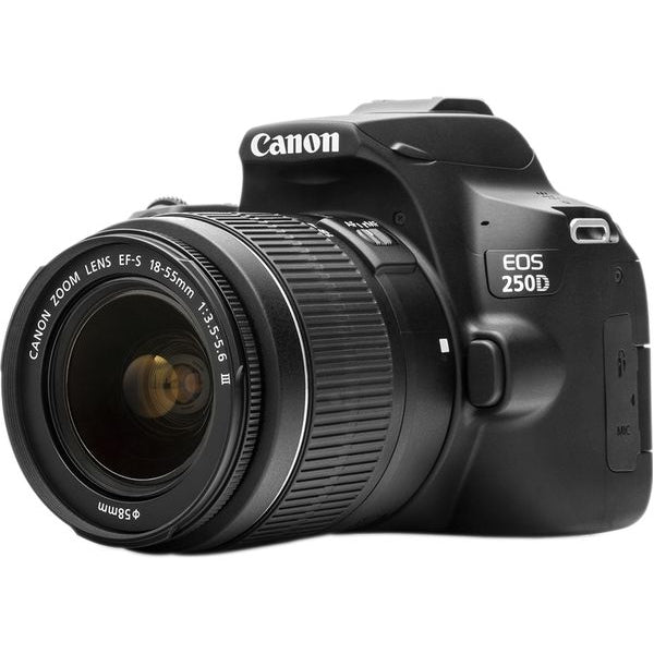 Canon EOS 250D DSLR Camera with EF-S 18-55 mm f/3.5-5.6 III & EF 50 mm f/1.8 STM, Black