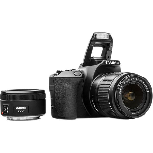 Canon EOS 250D DSLR Camera with EF-S 18-55 mm f/3.5-5.6 III & EF 50 mm f/1.8 STM, Black