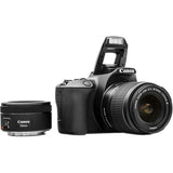 Canon EOS 250D DSLR Camera with EF-S 18-55 mm f/3.5-5.6 III & EF 50 mm f/1.8 STM, Black