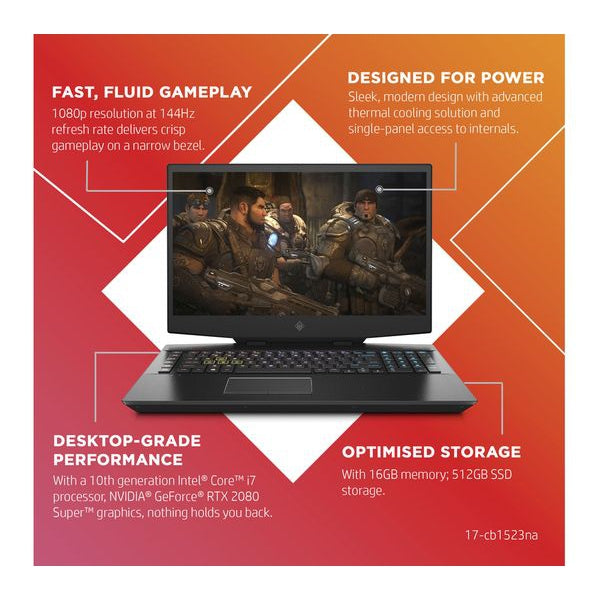 HP OMEN 17.3 Gaming Laptop Intel Core i7 RTX 2080 Super 1TB HDD 512GB SSD 17G22EAABU
