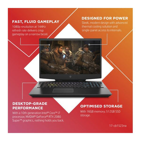 HP OMEN 17.3" Gaming Laptop - Intel Core i7, RTX 2080 Super, 1TB HDD & 512GB SSD - 17G22EAABU