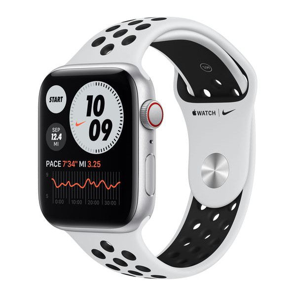 Apple Watch Series SE 44mm Aluminium Case - GPS + Cellular - Silver - Nike Straps - New