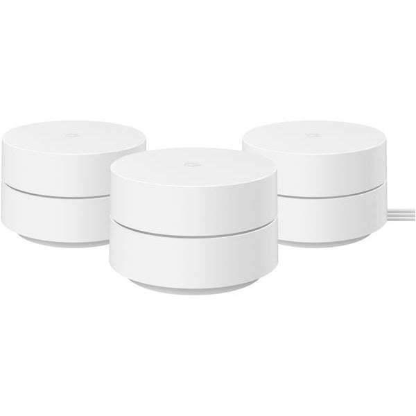 Google Wi-Fi Mesh Network System Router Point, AC1200, Pack of 3 (GA02434-GB)