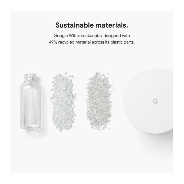 Google Wi-Fi Mesh Network System Router Point, AC1200, Pack of 3 (GA02434-GB)