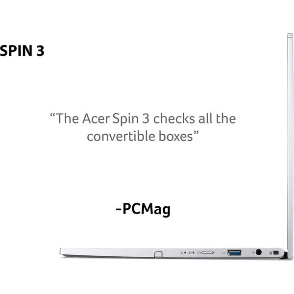 ACER Spin 3 13.3" 2 in 1 Laptop - Intel Core i5, 512GB SSD, 8GB Ram, Silver