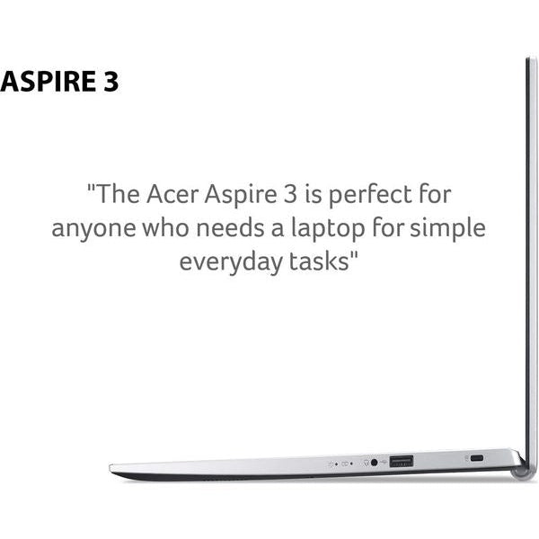 ACER Aspire 3 15.6" Laptop - Intel Core i3-1115G4, 128GB SSD, 8GB Ram, Silver