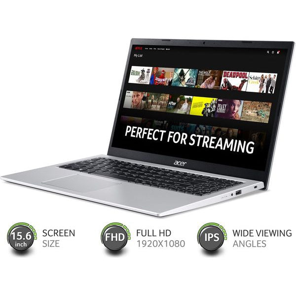 ACER Aspire 3 15.6" Laptop - Intel Core i3-1115G4, 128GB SSD, 8GB Ram, Silver