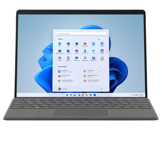 Microsoft Surface Pro 8 Laptop, Intel Core i7, 16GB RAM, 256 GB SSD, Platinum Silver
