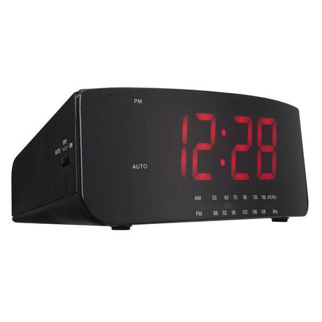 Logik LCRAN12 FM/AM Clock Radio - Black - Refurbished Pristine