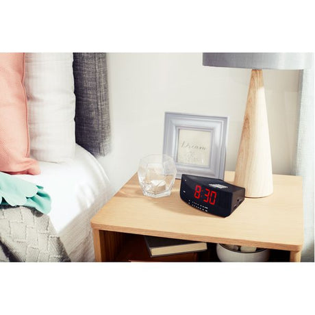 Logik LCRAN12 FM/AM Clock Radio - Black - Refurbished Pristine