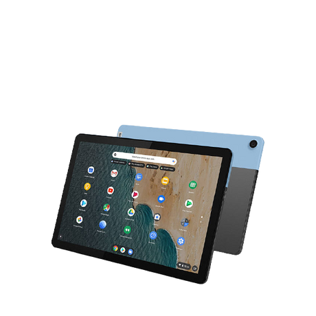 Lenovo Duet ZA6F0025GB Chromebook Laptop, MediaTek, 4GB, 64GB, 10.1", Ice Blue/Iron Grey - Refurbished Excellent