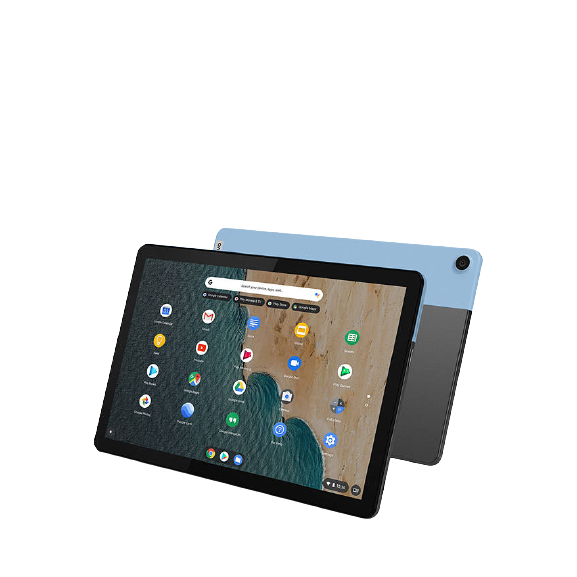 Lenovo Duet ZA6F0025GB Chromebook Laptop, MediaTek, 4GB, 64GB, 10.1", Ice Blue/Iron Grey - Refurbished Pristine
