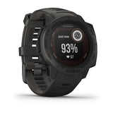 Garmin Instinct Solar, Solar-powered Rugged Outdoor Smartwatch - Black - Refurbished Excellent