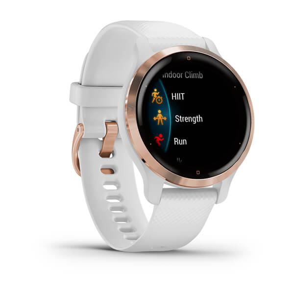 Garmin Venu 2S Rose Gold Stainless Steel Bezel with White Case and Silicone Band - Refurbished Good