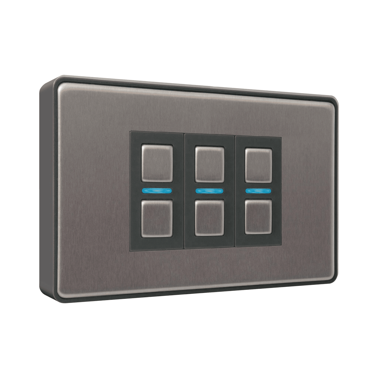 Lightwave L23 3-Gang Smart Dimmer, Stainless Steel