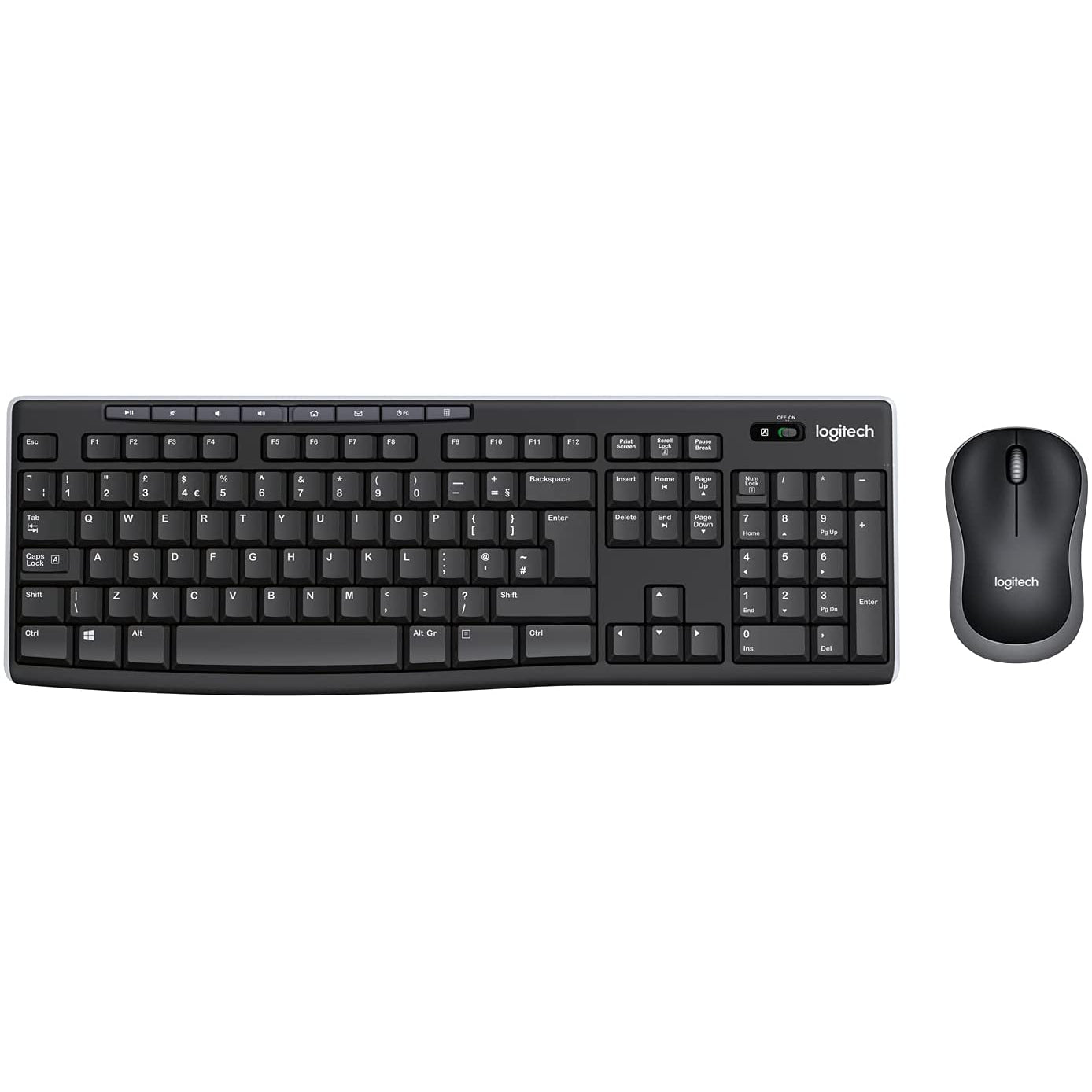 Logitech Combo MK270 Wireless Keyboard & Mouse Set, Black