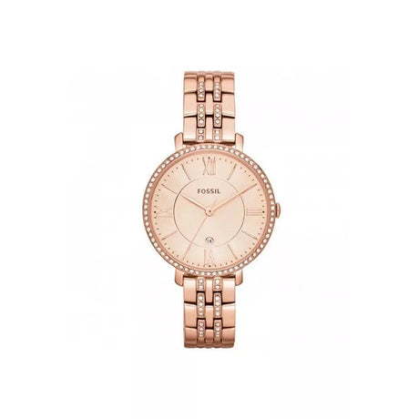 Fossil ES3546 Women's Jacqueline Plated Stainless Steel Fashion Analogue Watch, Rose Gold