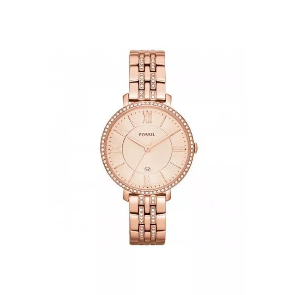 Fossil ES3546 Women's Jacqueline Plated Stainless Steel Fashion Analogue Watch, Rose Gold