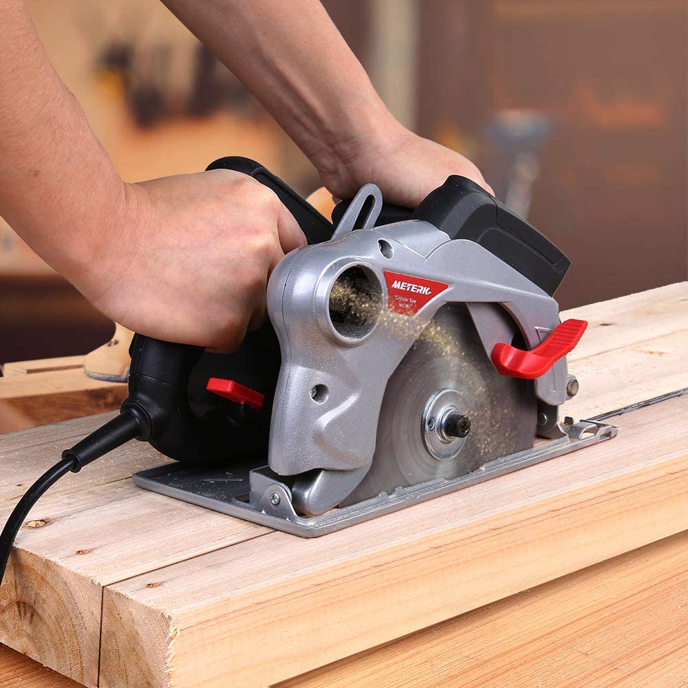 Meterk M1Y-DU26-185 Circular Saw 1500W 4700RPM, Laser Guide, Double Safety Switch, Ideal for Wood, Plastic, Soft Metal