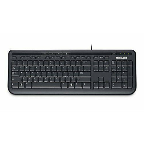 Microsoft Basic Wired 600 USB Keyboard PC Laptop Desktop in Black or White