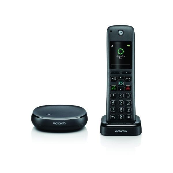 Motorola Axh01 Cordless Phone with Alexa Built-In and Call Block for landline Calls