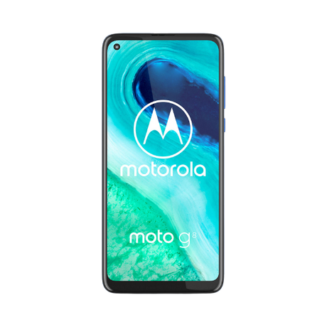 Motorola G8 Smartphone, Android, 4GB RAM, 6.4", 4G LTE, SIM Free, 64GB, Neon Blue
