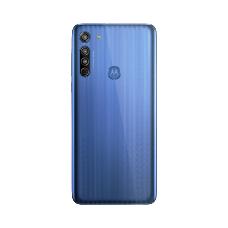 Motorola G8 Smartphone, Android, 4GB RAM, 6.4", 4G LTE, SIM Free, 64GB, Neon Blue