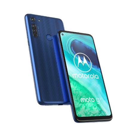 Motorola G8 Smartphone, Android, 4GB RAM, 6.4", 4G LTE, SIM Free, 64GB, Neon Blue