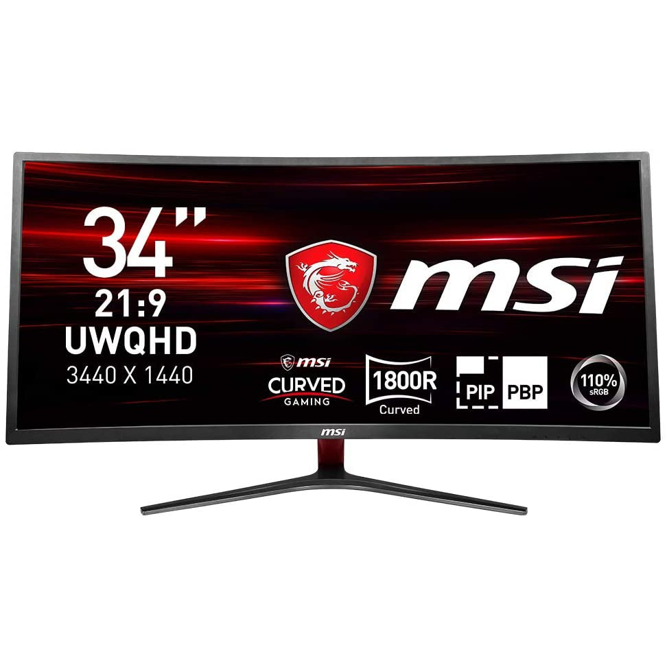 MSI Optix MAG341CQ Curved Gaming Monitor 34 Inch, UWQHD, VA, 100 Hz, 3440 x 1440