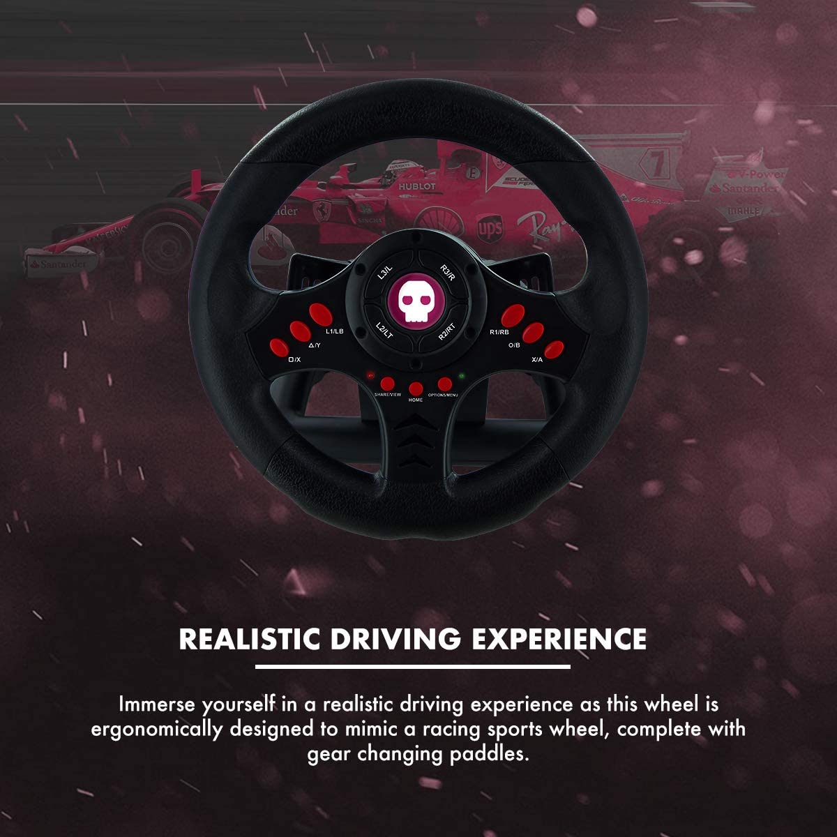 Numskull Multi Format Racing Wheel with Pedals For PlayStation & Xbox - Refurbished Pristine