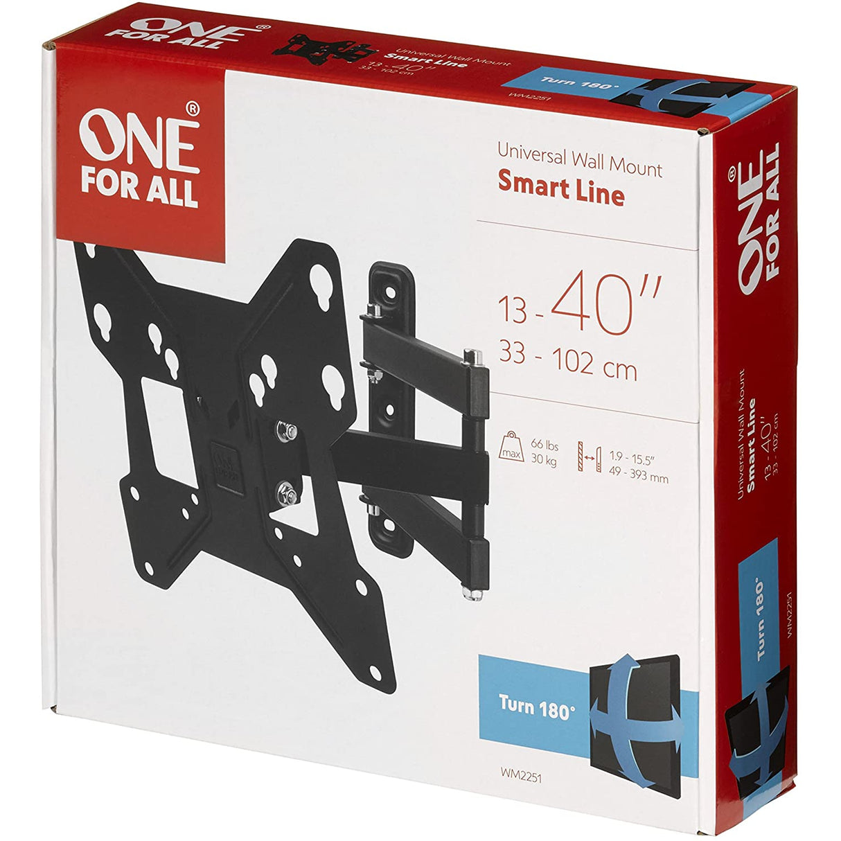 One For All WM2251 Smart Wall Mount Turn 180° for 13-40" TV's