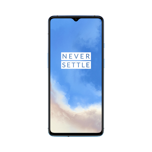 OnePlus 7T Smartphone, Android, 6.55", SIM Free, 8GB RAM, 128GB, Frosted Silver / Glacier Blue