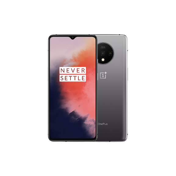 OnePlus 7T Smartphone, Android, 6.55", SIM Free, 8GB RAM, 128GB, Frosted Silver / Glacier Blue