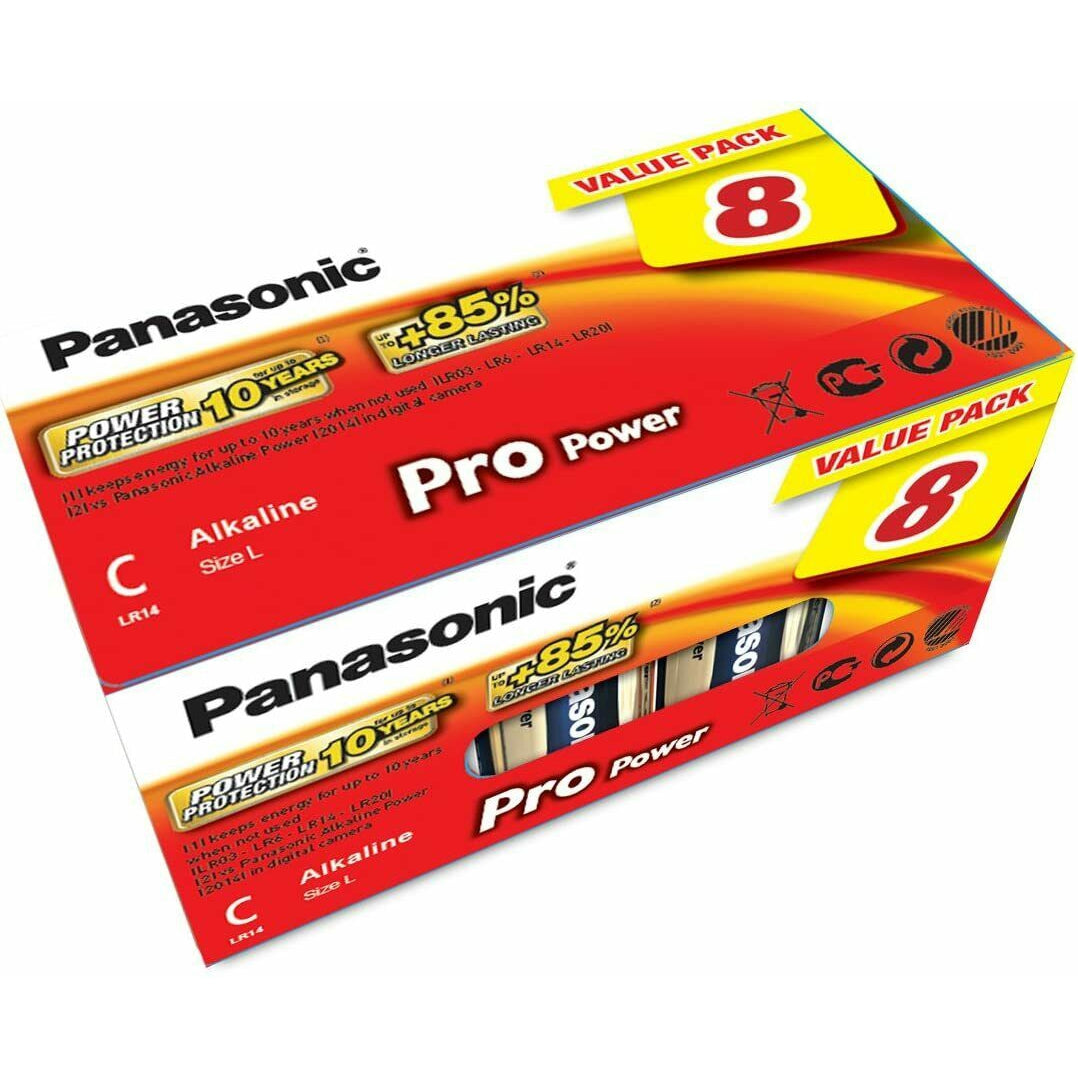 Panasonic C Pro Power Alkaline Batteries LR14 2 Pack / 8 Pack