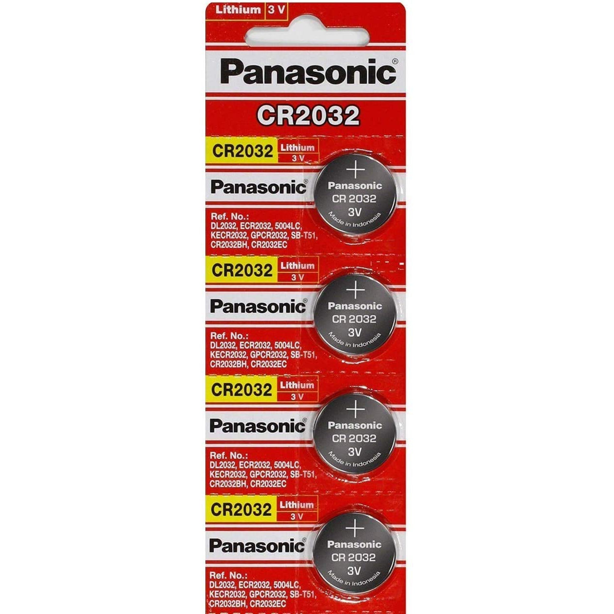 Panasonic CR-2032 Lithium Coin Battery - Four Pack