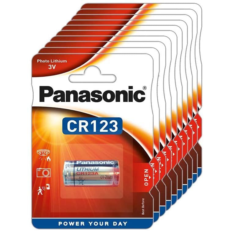 Panasonic CR123 Batteries (CR123a) - Pack of 10