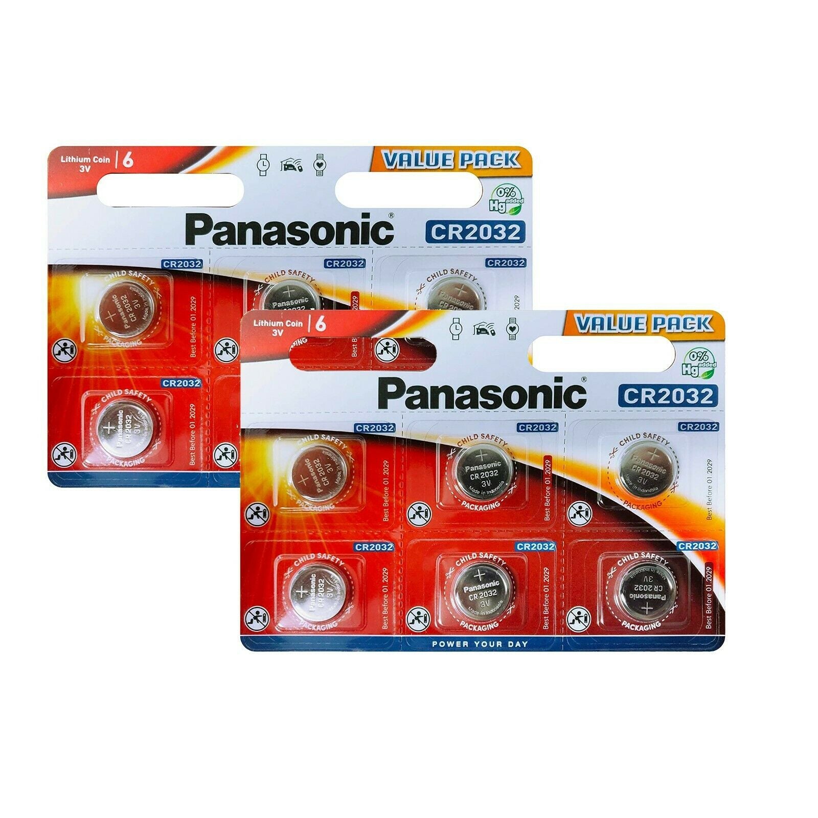 Panasonic Lithium 3V CR2032 batteries Coin Cell Multi-Purpose 12 / 24 Pack
