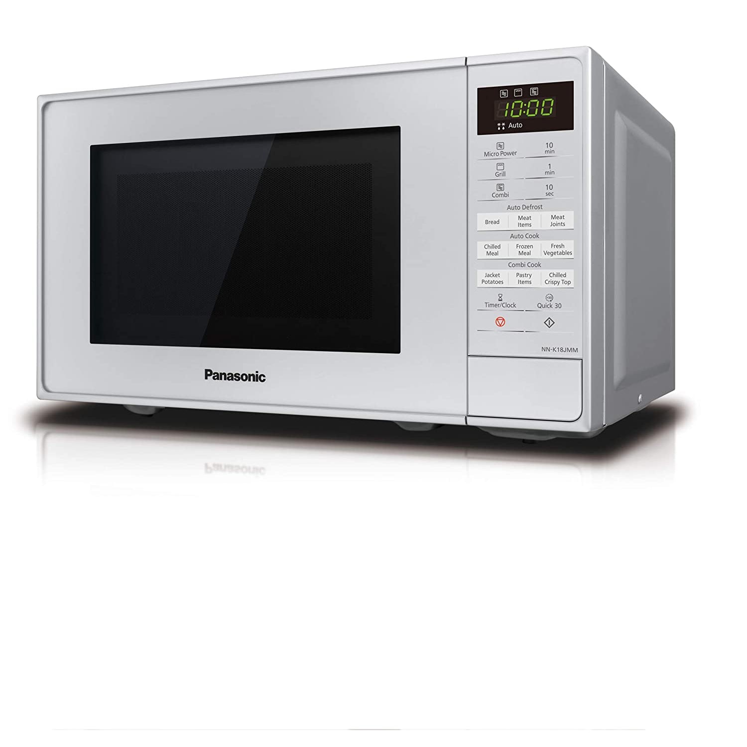 Panasonic NN-K18JMMBPQ Microwave Oven with Grill and Turntable, 20 Litres, Silver