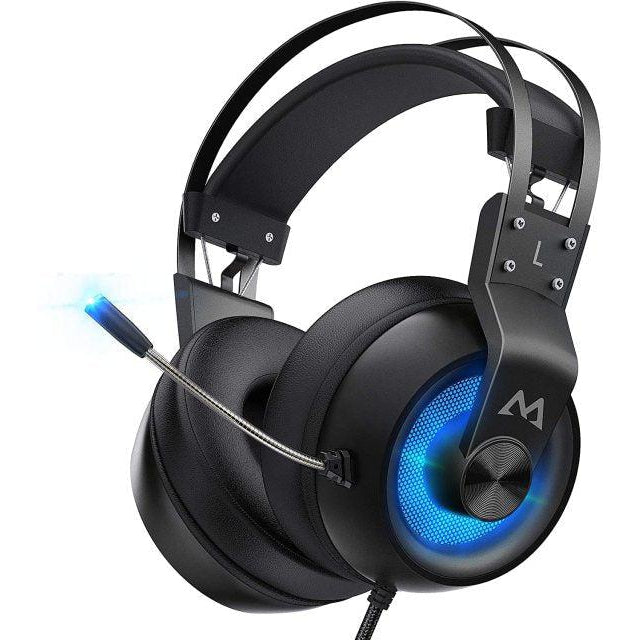 Mpow EG3 Pro Gaming Headset USB Wired Headphones Stereo Mic, Black