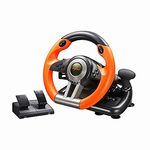 Pxn V3II Simulate Racing Game Steering Wheel with Pedals - Orange