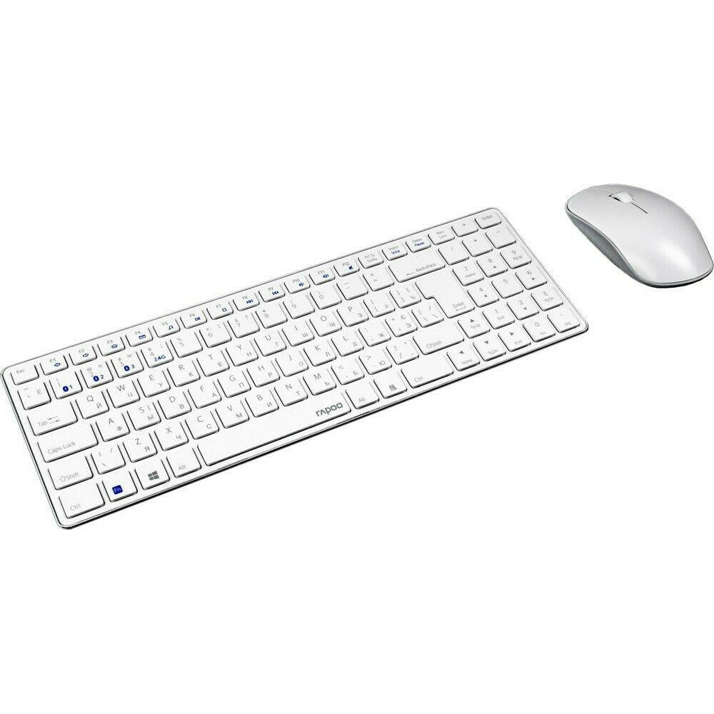 Rapoo 9300M Wireless Keyboard & Mouse Set - White, Refurbished Pristine